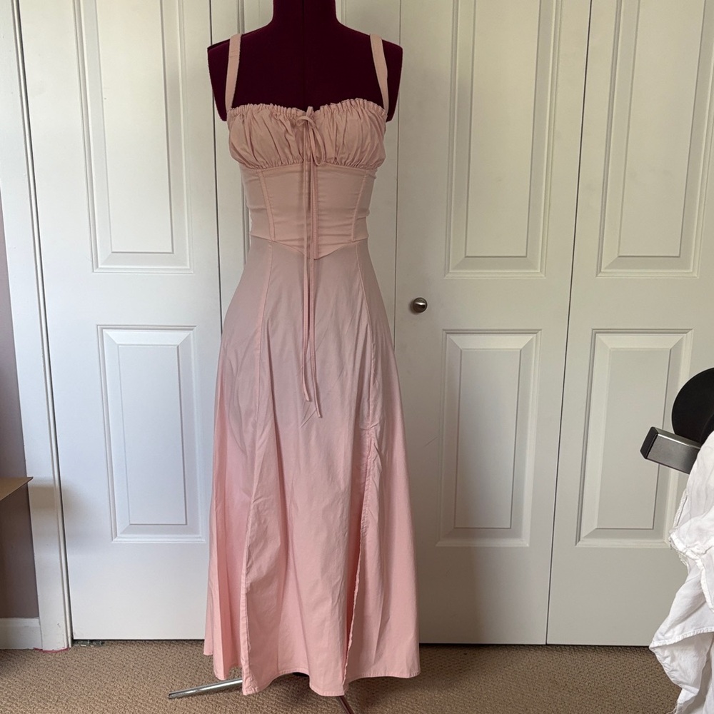 Pink cottage-core dress